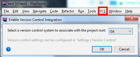phpStorm git version control