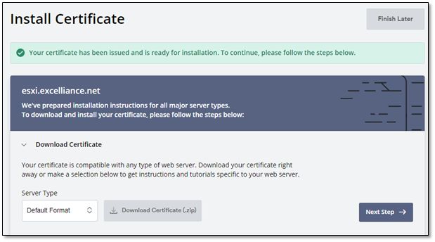 Move the certificate