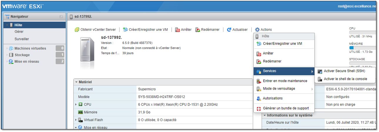 ESXI enable SSH